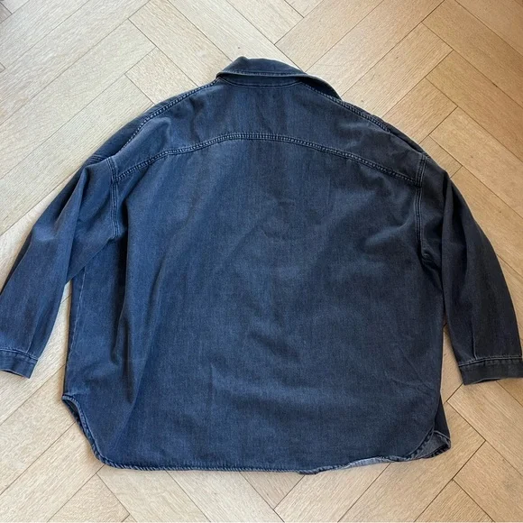 The Frankie Shop DALLAS DENIM OVERSHIRT - DARK GREY - Picture 4 of 7